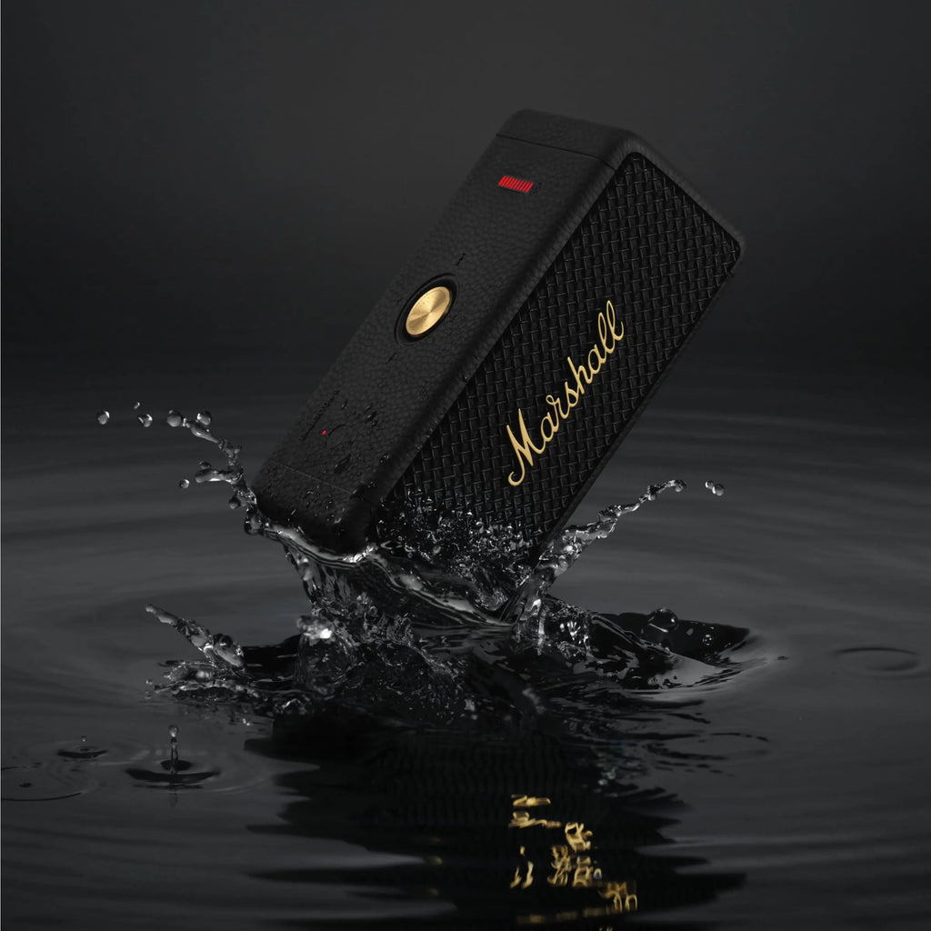 Experience Unmatched Sound with the Certified Refurbished Marshall Emberton II BT Portable Speaker in Black & Brass