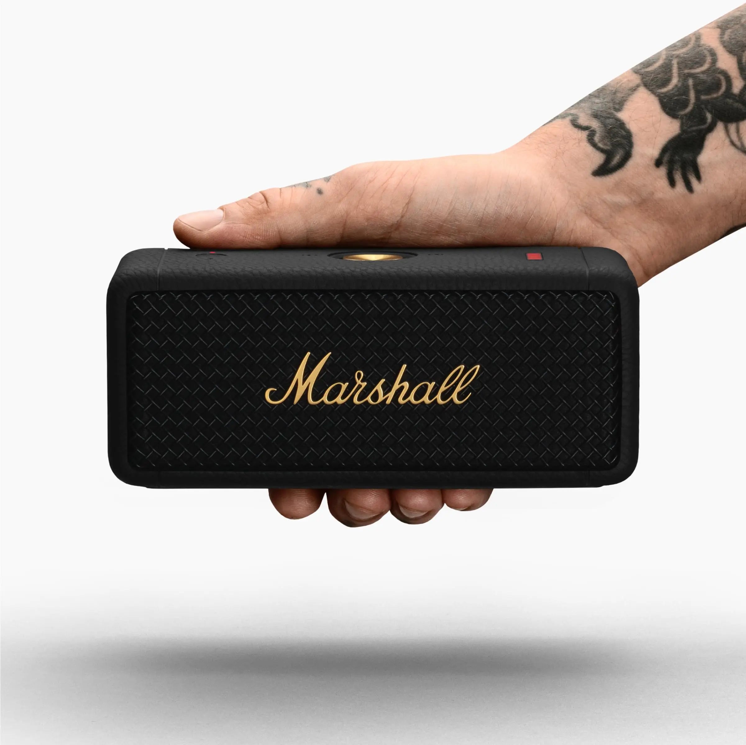Experience Unmatched Sound with the Certified Refurbished Marshall Emberton II BT Portable Speaker in Black & Brass