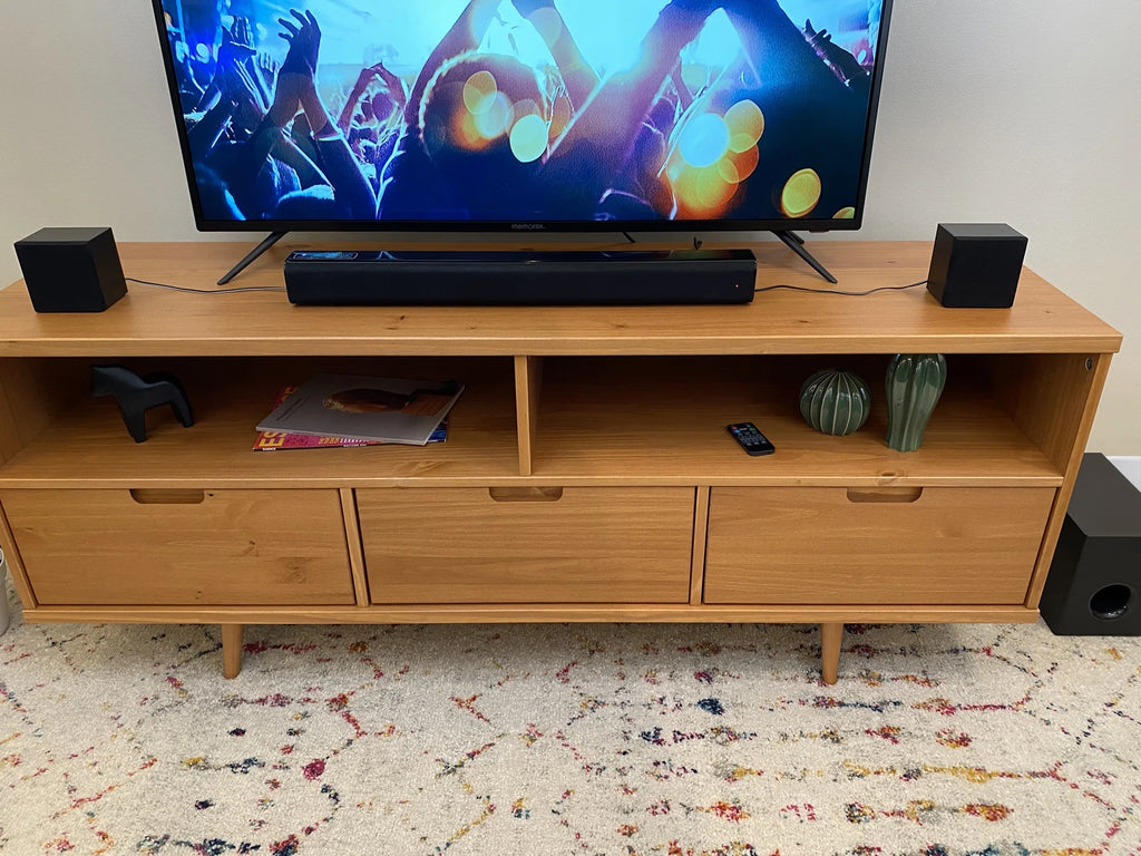 Experience Immersive Sound with the V5.0 Bluetooth 4.1 Channel Home Theater System - 24" Soundbar with Subwoofer & Remote Control in Sleek Black