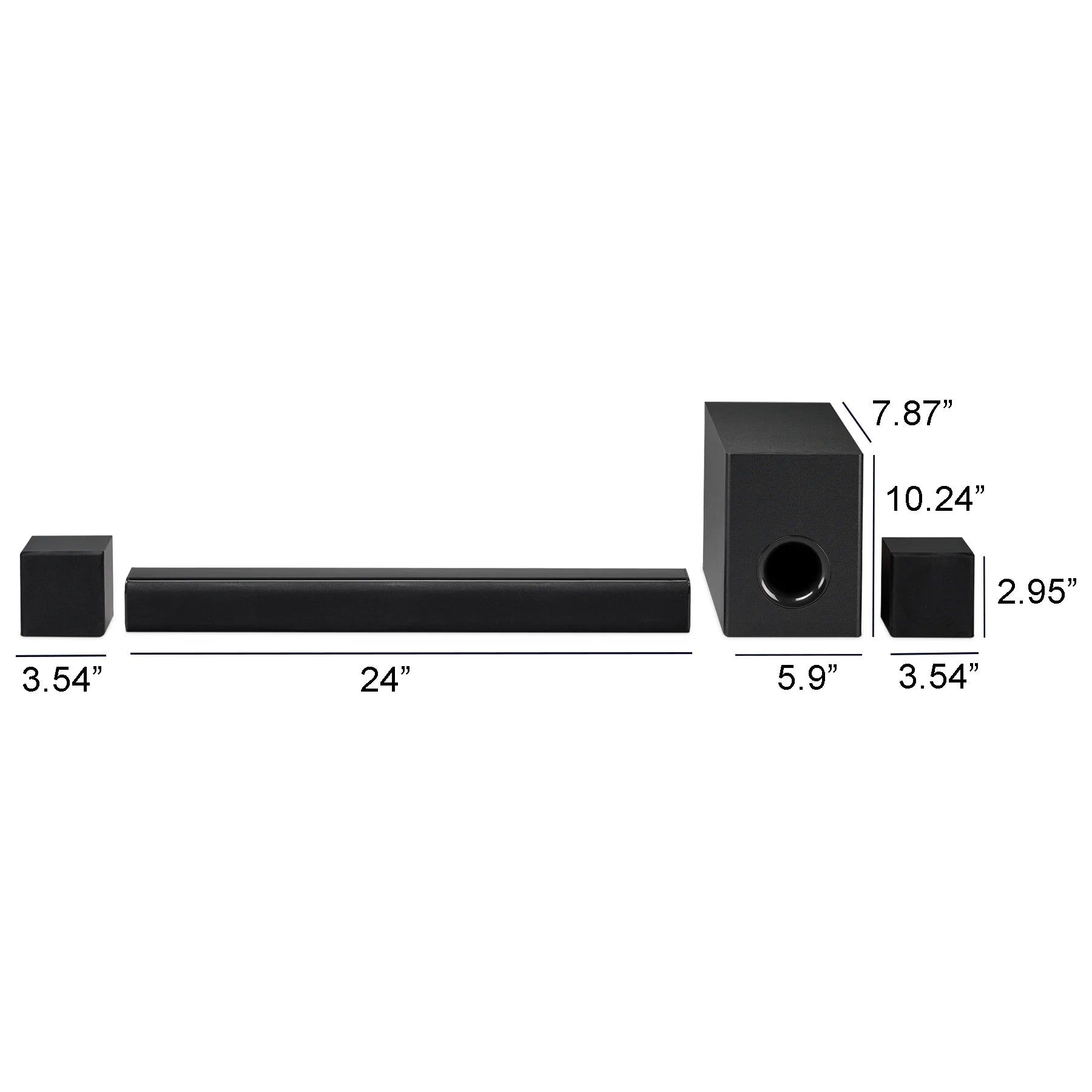 Experience Immersive Sound with the V5.0 Bluetooth 4.1 Channel Home Theater System - 24" Soundbar with Subwoofer & Remote Control in Sleek Black