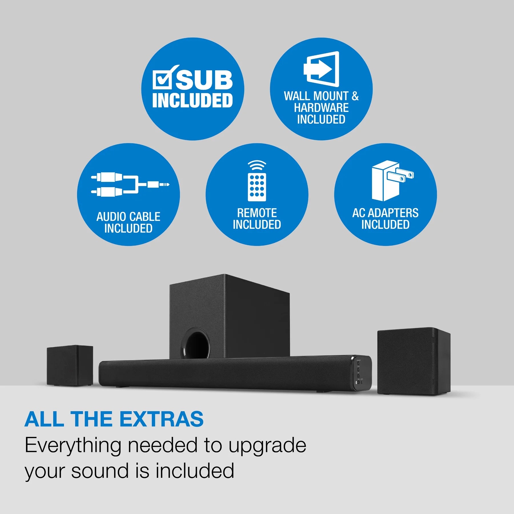 Experience Immersive Sound with the V5.0 Bluetooth 4.1 Channel Home Theater System - 24" Soundbar with Subwoofer & Remote Control in Sleek Black